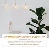 SEWACC Wood Crafts 50 Sets Wooden Butterfly Cutouts Unfinished Butterfly Shapes Blank Wood Ornaments Butterfly Embellishments with Hemp Ropes for DIY SEWACC