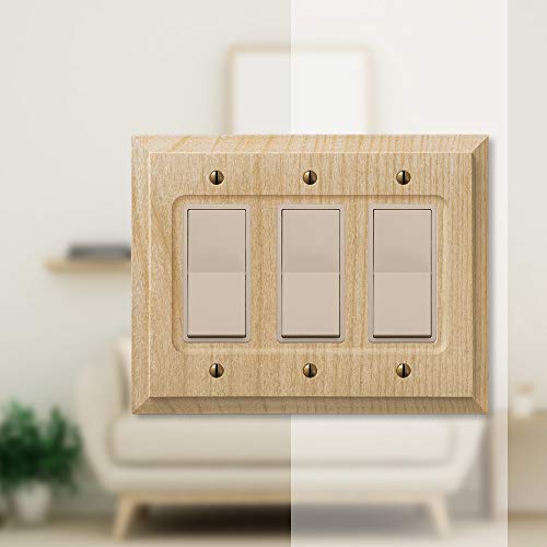AMERELLE 180RRR Baker Triple Rocker Unfinished Wood Wallplate AMERELLE