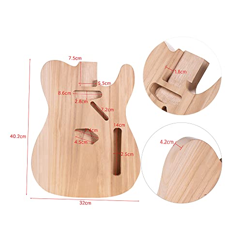 LANRU T02 Unfinished Electric Guitar Body Sycamore Wood Blank Guitar Barrel for Electric Guitars DIY Parts LANRU