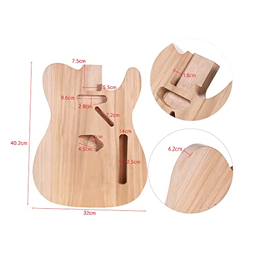 LANRU T02 Unfinished Electric Guitar Body Sycamore Wood Blank Guitar Barrel for Electric Guitars DIY Parts - WoodArtSupply