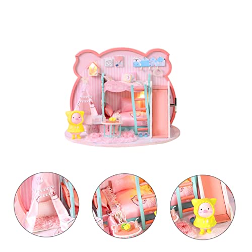 VICASKY 1 Set Children Play House Cottage The House Miniforce Toys Kids Playset Children Toys Kids Toys Creative DIY House Model DIY Wood Toy Manual VICASKY