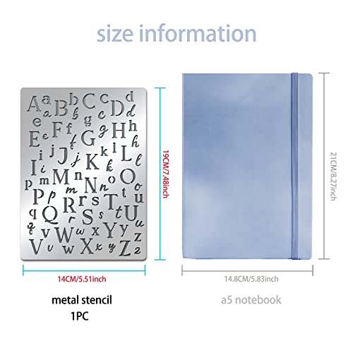 BENECREAT Letters Stencils, Irregular A to Z Alphabet Metal Stencil Uppercase Lower Letters Template for Painting, Wood Burning, Engraving, BENECREAT