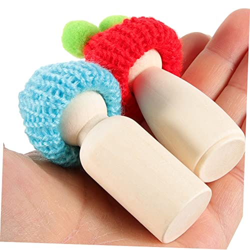 Gogogmee 1 Set Painted Puppet Toys Unfinished Wood Figure Montessori peg Dolls Blank Dolls Craft Blank Family Figures peg Doll Painting Craft peg Gogogmee