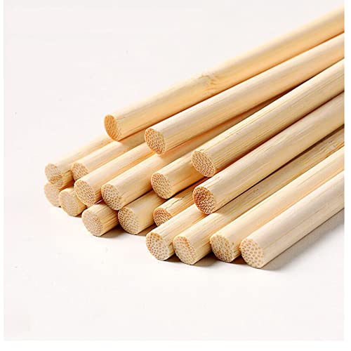 Dtmasao 25 PCS Dowel Rods Wood Sticks Wooden Dowel Rods - 3/8 x 48 Inch Unfinished Bamboo Sticks - for Crafts and DIYers - WoodArtSupply