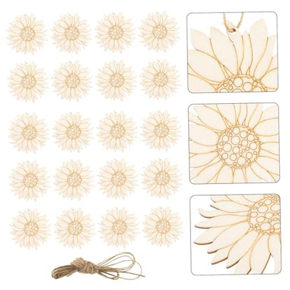 2 Sets Decor Crafts Graffiti Wood Chips Unfinished Flower Cutout Wood Flower Cutouts Craft Supplies Wood Shapes Wood Slices DIY Wood Chips Wood - WoodArtSupply