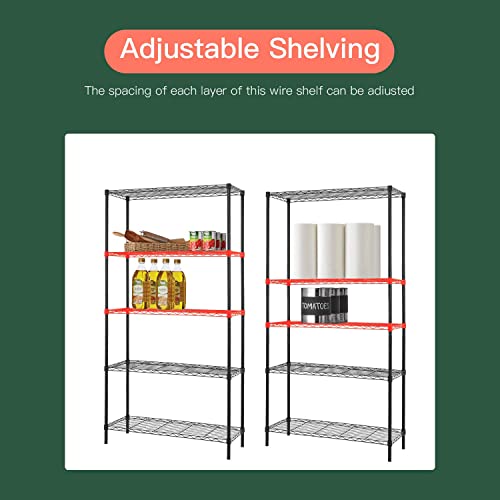 14" D×36" W×72" H Wire Shelving Unit Commercial Metal Shelf with 5 Tier Adjustable Layer Rack Strong Steel for Restaurant Garage Pantry Kitchen FDW