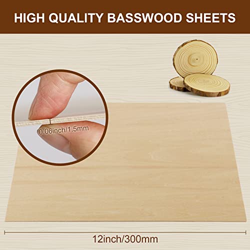 36 Pieces Basswood Plywood Sheets for DIY 12 x 12 x 1/16 Inch Unfinished Craft Wood for Laser Cutting, Engraving, Drawing, Painting, and Wood Burning - WoodArtSupply