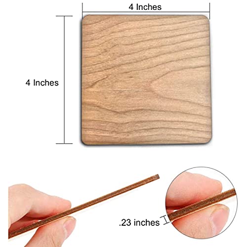 Unfinished Square Blank Wood Pieces 8 Inches, Coasters, Trivet, Pyrography, Painting, Writing, Kids Arts and Crafts, STEAM, Decorations, DIY Crafts… Torched