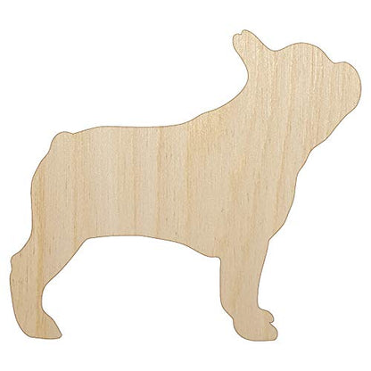 French Bulldog Dog Solid Unfinished Wood Shape Piece Cutout for DIY Craft Projects - 1/8 Inch Thick - 6.25 Inch Size