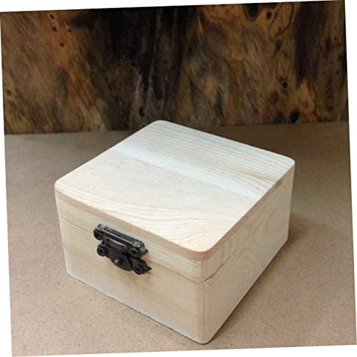 VILLCASE 9 Pcs antique jewelry organizer jewelry organizer tray unfinished wood treasure chest square wood case memory chest unfinished chest lock VILLCASE