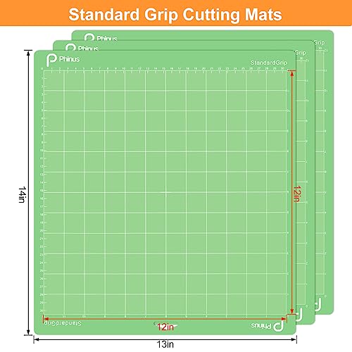 3 Pack Standard Grip Mat 12x12, Reusable Cutting Mats for Crafts, Cutting Mats for Maker 3/Maker/Explore 3/Air 2/Air/One Phinus