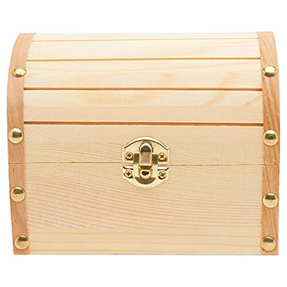 Woodpeckers 6 inch Pirate Treasure Chest, Pack of 12 Craft Treasure Chest for Classroom, Unfinished Wood Boxes for Crafts & Party