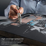 ARTEZA Mirror Chrome Marker Set, 6 Pack, 3 x 2.9mm & 3 x 5mm Nibs, Hi-Gloss Silver Metallic Pens for Eye-Catching Art on Various Surfaces, Craft ARTEZA