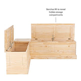 Linon Unfinished Wood Backless Interior Storage Harris Nook Linon