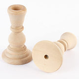 Unfinished Natural Wood Candle Sticks by Factory Direct Craft - Set of 6 Wooden Candle Holders for DIY Crafts and Decorating Made in USA (Sizes 4"H) Factory Direct Craft
