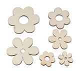 ALLinONE Flower Shape Unfinished Wood Cut Slices for for DIY Craft Decoration (Mixed Size) ALLinONE