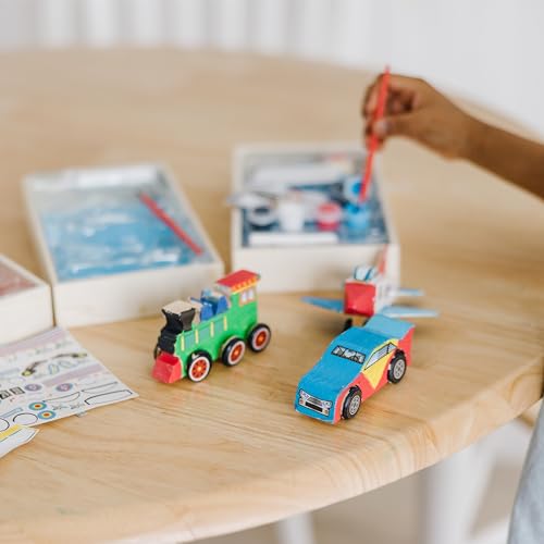 Melissa & Doug Decorate-Your-Own Wooden Craft Kits Set - Plane, Train, and Race Car Melissa & Doug