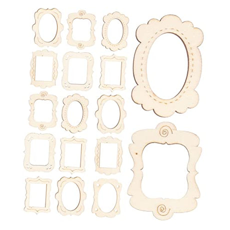 Operitacx 20pcs Small Photo Frame Scrapbooking Picture Frame Blank Wood Slices Wood Slice Centerpiece Unfinished Picture Frames Frameornament Wood Operitacx