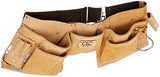 Custom LeathercraftI427X Heavy Duty Contractor-Grade Suede Leather Work Apron, 2 Steel Hammer Loops, 12 Pockets, Tan , Brown Custom Leathercraft