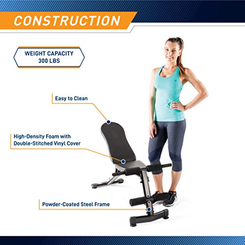 Marcy Multi-Purpose Adjustable Workout Utility Weight Bench for Full Body Upright, Incline, Decline, and Flat Exercise SB-228 , 42.00 x 26.00 x 48.00 MARCY