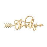 Woodums Oh Baby Arrow Wood Sign Home Décor Wall Art for Gallery Wall - Unfinished 18" x 6" Woodums