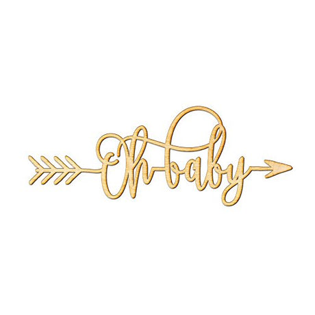 Woodums Oh Baby Arrow Wood Sign Home Décor Wall Art for Gallery Wall - Unfinished 18" x 6" Woodums