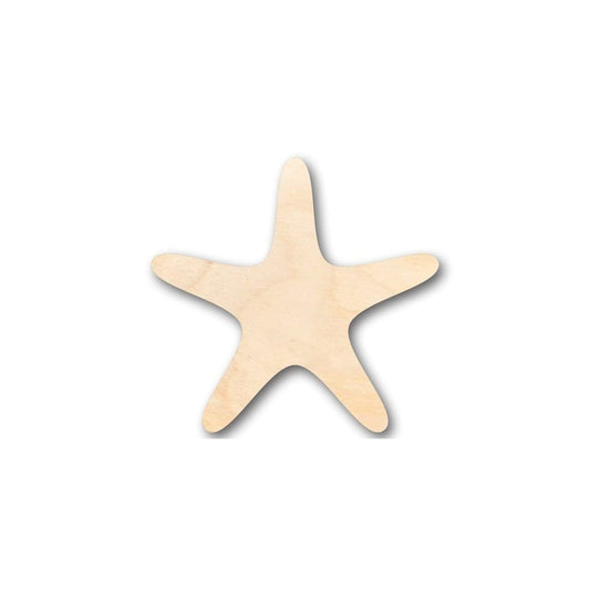 Unfinished Wood Starfish Shape - Ocean - Beach - Nursery - Craft - up to 24" DIY 8" / 1/2" - WoodArtSupply