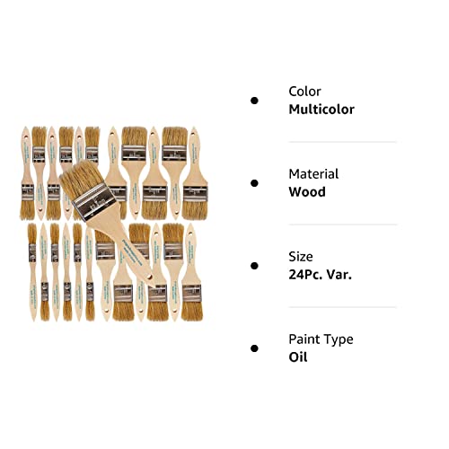 Pro Grade - Chip Paint Brushes - 24 Piece Variety Chip Brush Set - WoodArtSupply