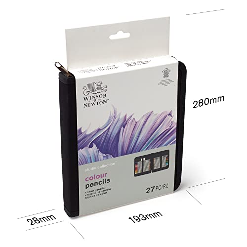Winsor & Newton Studio Collection, 27 Piece Colour Pencil Wallet, Multi Winsor & Newton