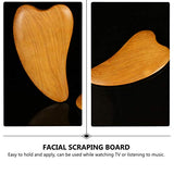 EXCEART 2pcs Wooden Scraping Massage Tool Heart- shaped Wood Face Scraping Board Facial Body Care Scraping Plate Therapy Tool, Anti Cellulite, Manual EXCEART