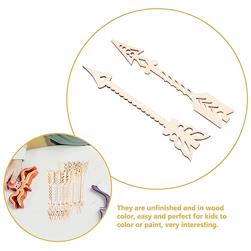 Milisten 10pcs Hollow Arrow Unfinished Wooden Tags Wood Slices DIY Craft Decorations Wood Hanging Ornaments Direction Signs Wedding Decoration DIY Milisten