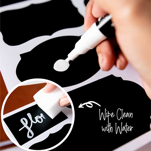 White Liquid Chalk Markers Erasable - 2PK 3mm Fine Tip Chalk Markers Chalk Pens - Chalkboard Markers Bistro Chalk Marker Glass Window Markers - Glass SAVVY & SORTED