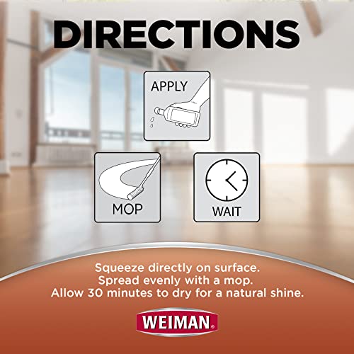 Weiman High-Traffic Hardwood Floor Polish and Restorer - Natural Shine, Removes Scratches, Leaves Protective Layer 32 fl. oz Weiman