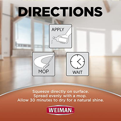 Weiman High-Traffic Hardwood Floor Polish and Restorer - Natural Shine, Removes Scratches, Leaves Protective Layer 32 fl. oz