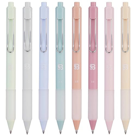 BLIEVE - Pastel Colored Gel Pens With Cool Matte Finish, Aesthetic and Cute Pens With Smooth Writing For Journaling And Bible Note Taking No Bleed BLIEVE