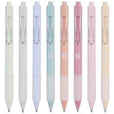 BLIEVE - Pastel Colored Gel Pens With Cool Matte Finish, Aesthetic and Cute Pens With Smooth Writing For Journaling And Bible Note Taking No Bleed