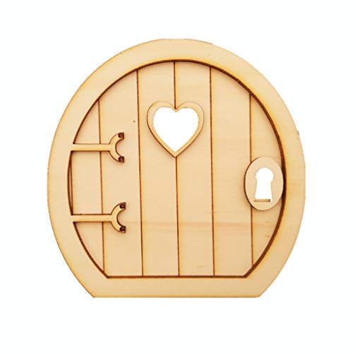 JANOU Wood Fairy Door Miniature DIY Craft Embellishments Gift Ornaments Decoration Pack 6 Sets JANOU
