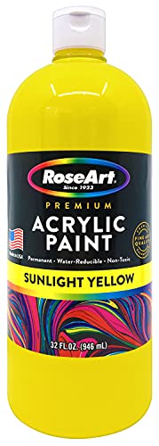 RoseArt Acrylic Paint Sunlight Yellow 32oz Bottle