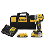 DEWALT 20V MAX* XR® Brushless Cordless 1/2 in. Hammer Drill/Driver Kit (DCD805D2), Yellow DEWALT