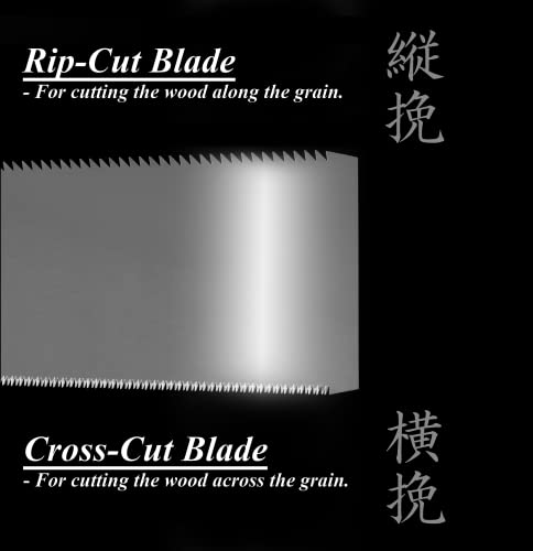 KAKURI Large Japanese Pull Saw Long for Woodworking 10-1/2" Made in JAPAN, Non-Slip Cork Handle, Japanese Hand Saw Ryoba Double Edge Blade for Rip KAKURI