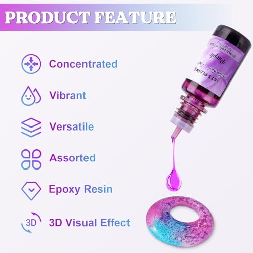 LET'S RESIN 48pcs Concentrated Alcohol Ink Set, Vibrant Colors Alcohol-Based Resin Ink for Epoxy Resin, Alcohol Paint Dye for Resin Art, Tumblers, LET'S RESIN