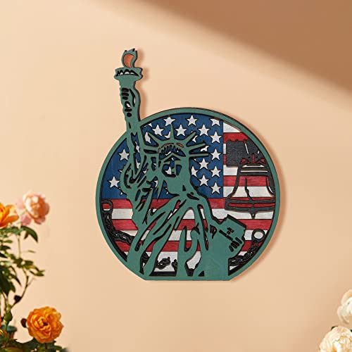 3D Wooden Independence Day Rustic Wall Sculpture – Unique Holiday Decor and Creative Gift CmayAlgc