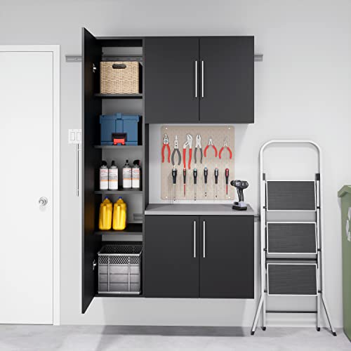 Prepac HangUps 15 in Narrow Garage Storage Cabinet, W x 72" H x 16" D, Black Prepac
