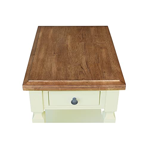 IC International Concepts International Concepts Vista End Table, Hickory/Shell IC International Concepts