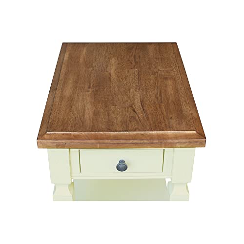 IC International Concepts International Concepts Vista End Table, Hickory/Shell - WoodArtSupply