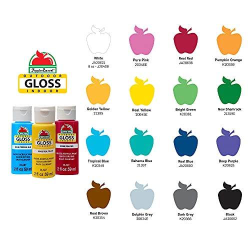 Apple Barrel Gloss Paint Set, 16 Piece (2-Ounce), PROMOABG Colors Apple Barrel