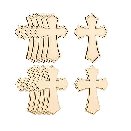 9 Inch 12 Pack Wooden Cross Unfinished Wood Crosses Unpainted Framed Cross for Homemade Crafts Cregugua