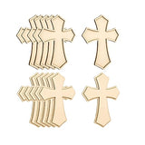 9 Inch 12 Pack Wooden Cross Unfinished Wood Crosses Unpainted Framed Cross for Homemade Crafts Cregugua