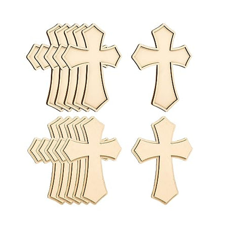 9 Inch 12 Pack Wooden Cross Unfinished Wood Crosses Unpainted Framed Cross for Homemade Crafts Cregugua