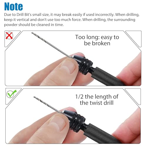 31Pcs Hand Drill Bits Set, SUNJOYCO Precision Pin Vise Rotary Tools with Micro Mini Twist Drill Bits (0.5-3.0mm) for Wood, Jewelry, Plastic, Craft SUNJOYCO